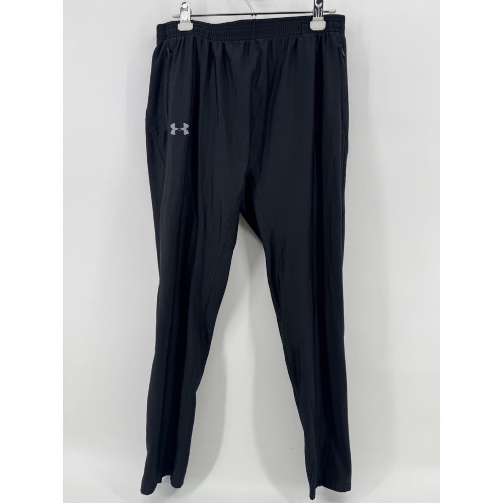 Under Armour Mens Athletic Pants Size L Fitted Cold Gear Black Straight Leg